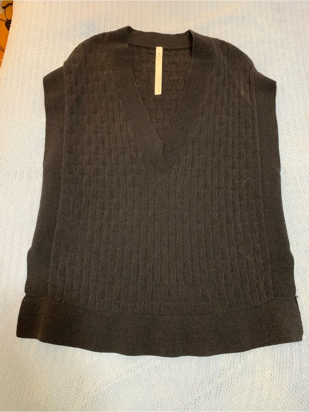 lululemon athletica Black Cable-Knit V-Neck Sweater Vest